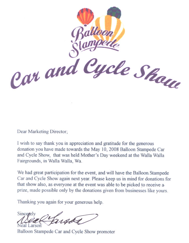 Balloon Stampede's Letter