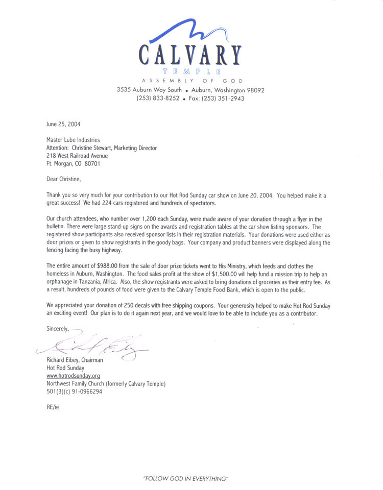 Calvary Letter