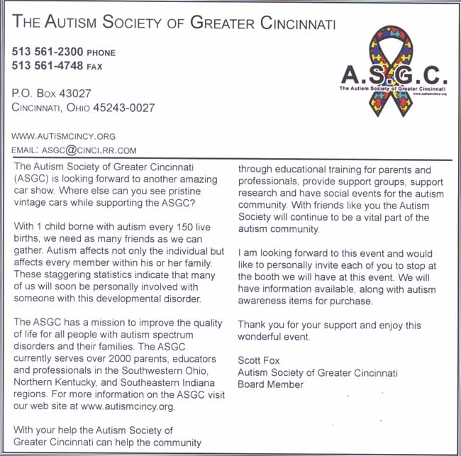 Autism Society Letter